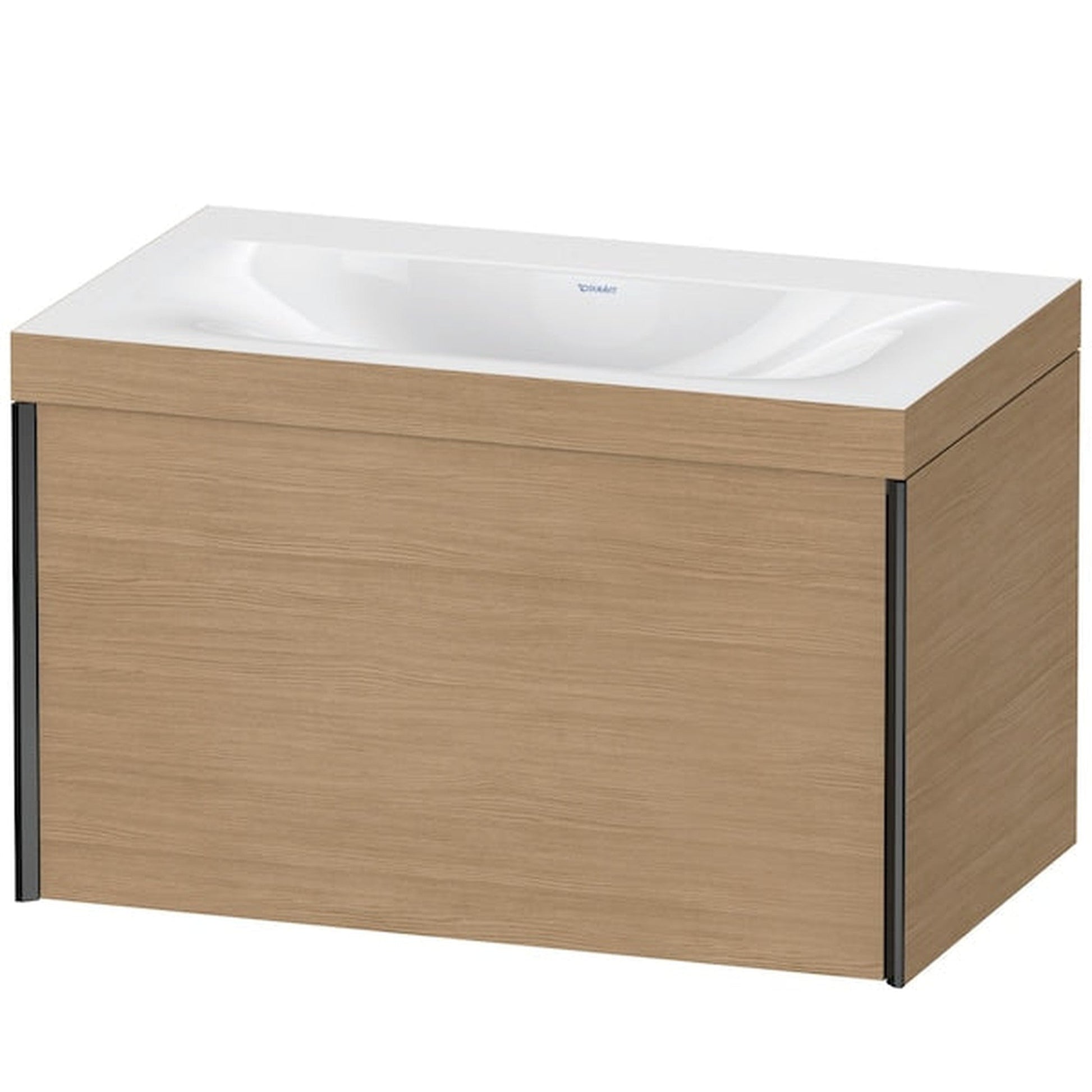 Duravit XViu 31" x 20" x 19" One Drawer C-Bonded Wall-Mount Vanity Kit Without Tap Hole, European Oak (XV4610NB252C)