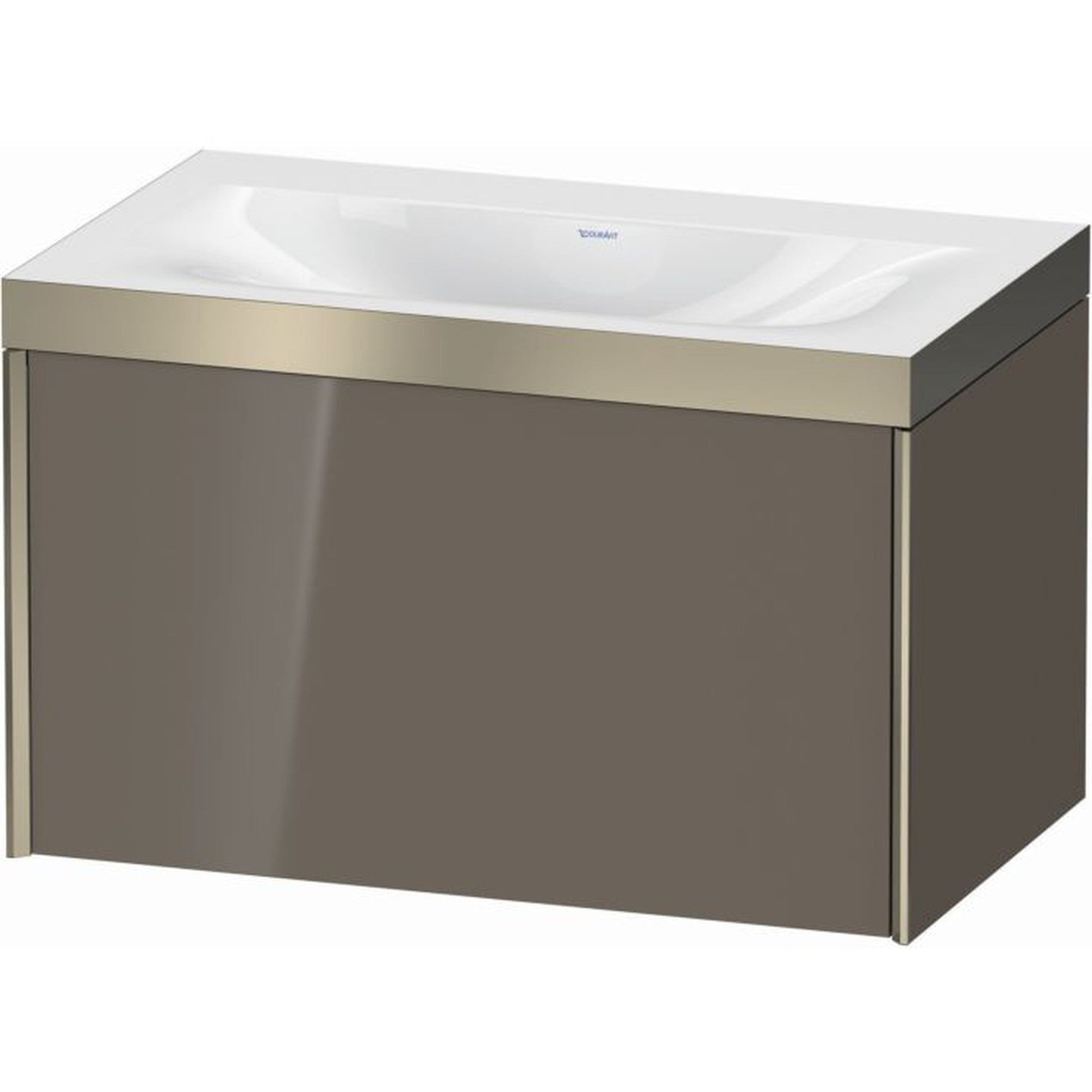 Duravit XViu 31" x 20" x 19" One Drawer C-Bonded Wall-Mount Vanity Kit Without Tap Hole, Flannel Gray (XV4610NB189P)
