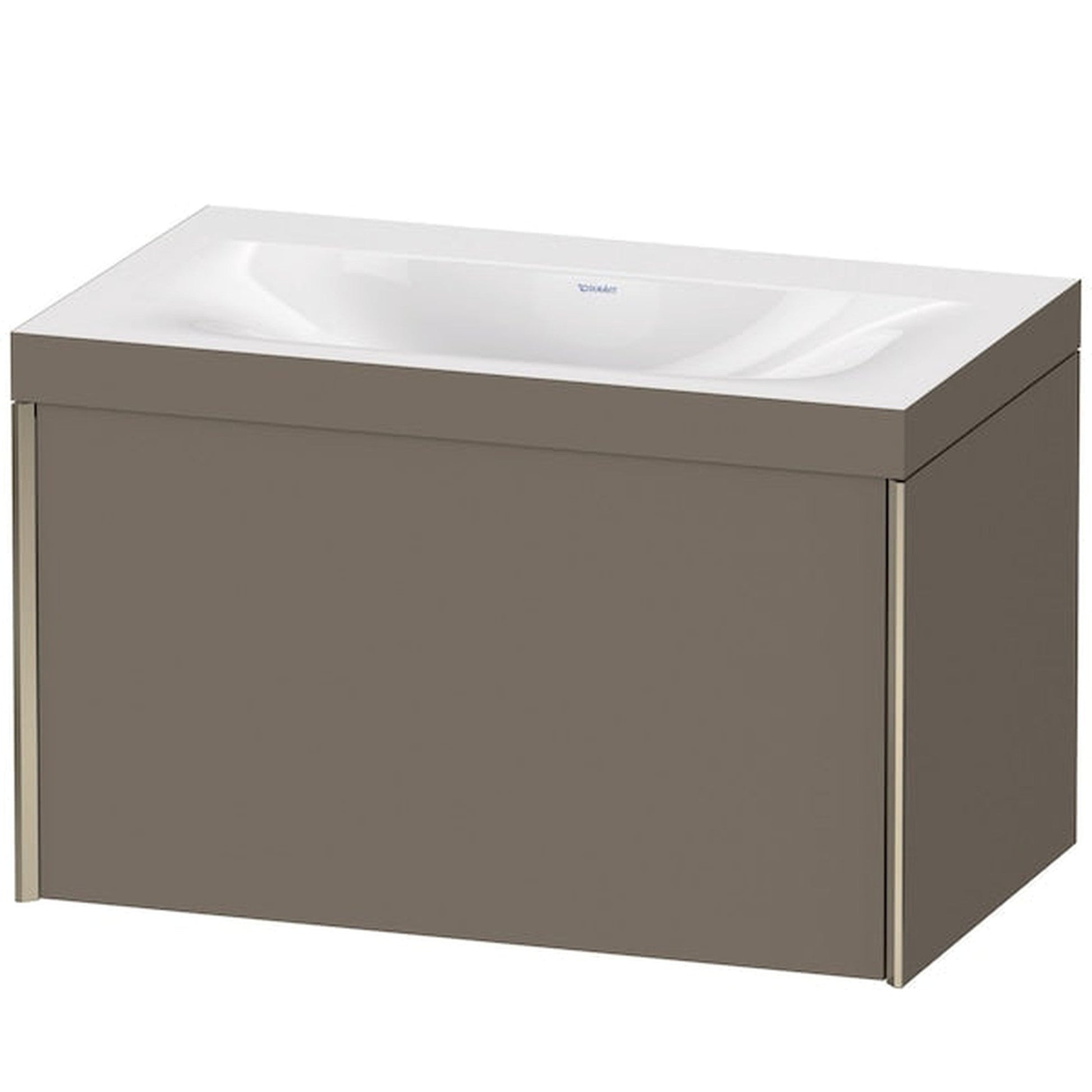 Duravit XViu 31" x 20" x 19" One Drawer C-Bonded Wall-Mount Vanity Kit Without Tap Hole, Flannel Gray (XV4610NB190C)