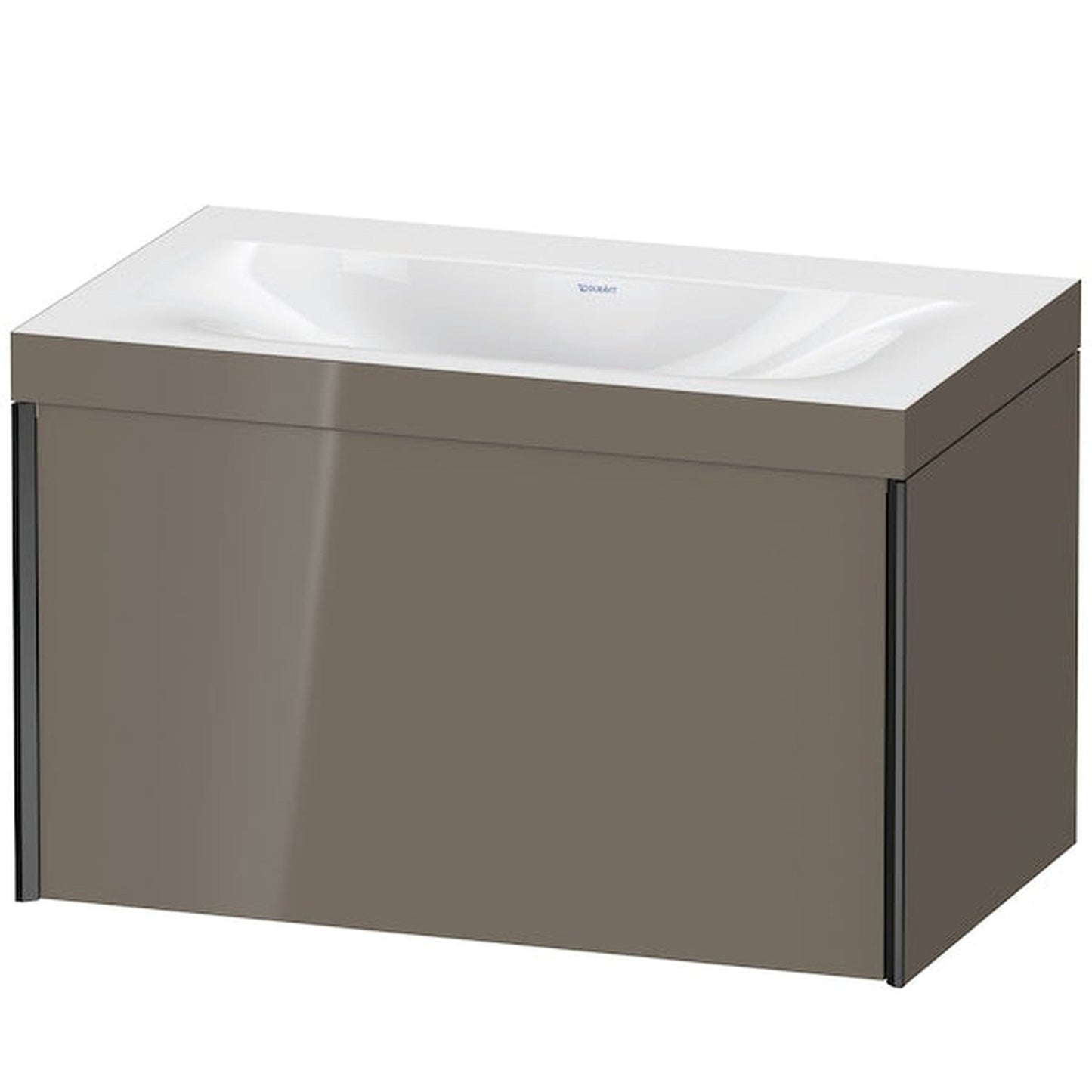 Duravit XViu 31" x 20" x 19" One Drawer C-Bonded Wall-Mount Vanity Kit Without Tap Hole, Flannel Gray (XV4610NB289C)