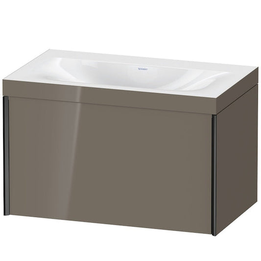 Duravit XViu 31" x 20" x 19" One Drawer C-Bonded Wall-Mount Vanity Kit Without Tap Hole, Flannel Gray (XV4610NB289C)