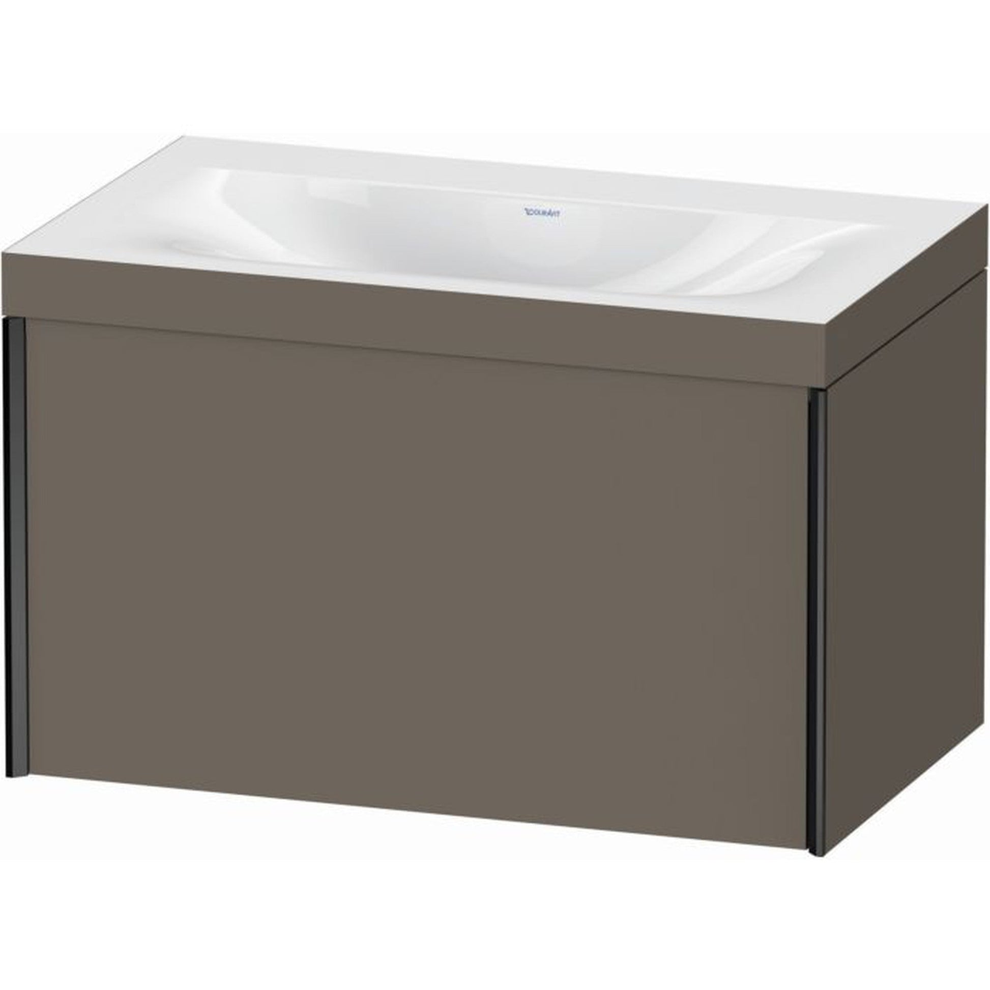 Duravit XViu 31" x 20" x 19" One Drawer C-Bonded Wall-Mount Vanity Kit Without Tap Hole, Flannel Gray (XV4610NB290C)