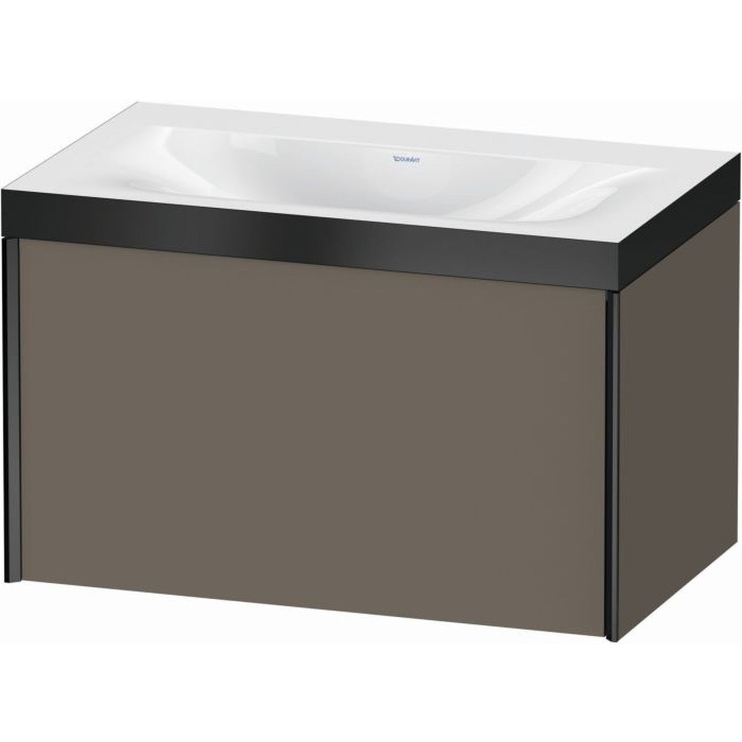 Duravit XViu 31" x 20" x 19" One Drawer C-Bonded Wall-Mount Vanity Kit Without Tap Hole, Flannel Gray (XV4610NB290P)