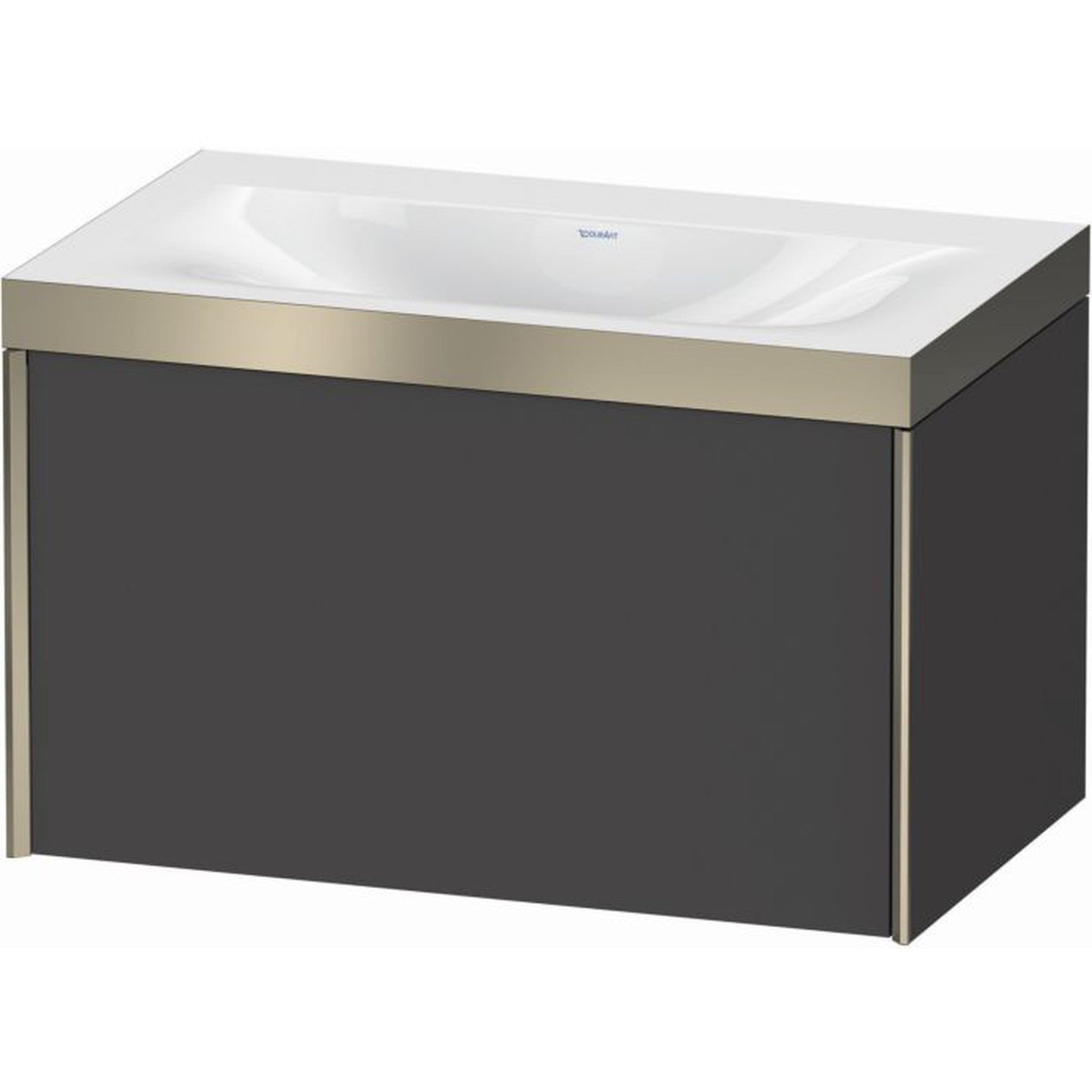 Duravit XViu 31" x 20" x 19" One Drawer C-Bonded Wall-Mount Vanity Kit Without Tap Hole, Graphite (XV4610NB149P)