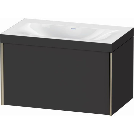 Duravit XViu 31" x 20" x 19" One Drawer C-Bonded Wall-Mount Vanity Kit Without Tap Hole, Graphite (XV4610NB180C)