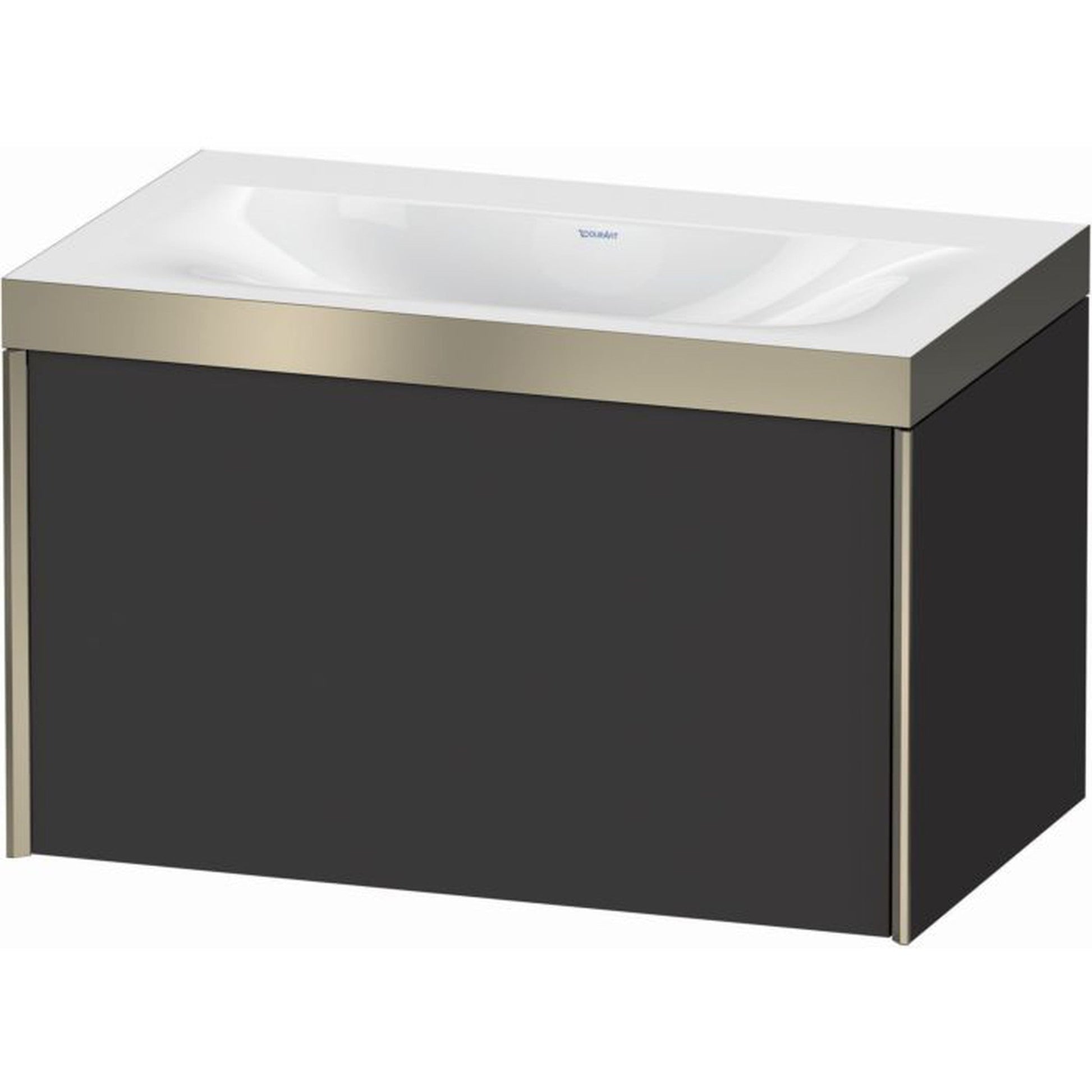 Duravit XViu 31" x 20" x 19" One Drawer C-Bonded Wall-Mount Vanity Kit Without Tap Hole, Graphite (XV4610NB180P)