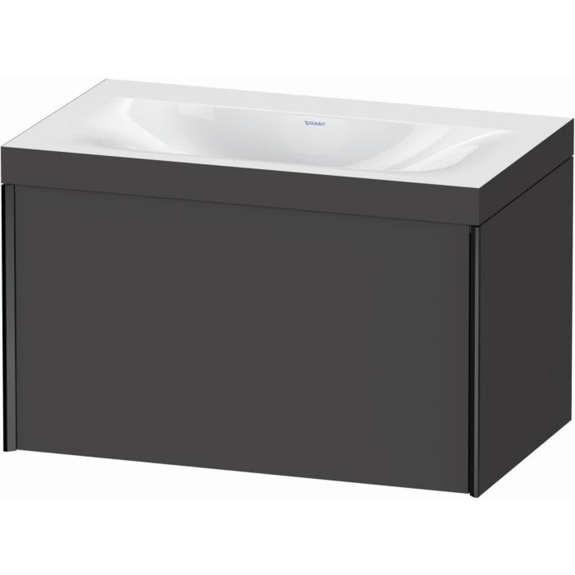 Duravit XViu 31" x 20" x 19" One Drawer C-Bonded Wall-Mount Vanity Kit Without Tap Hole, Graphite (XV4610NB249C)