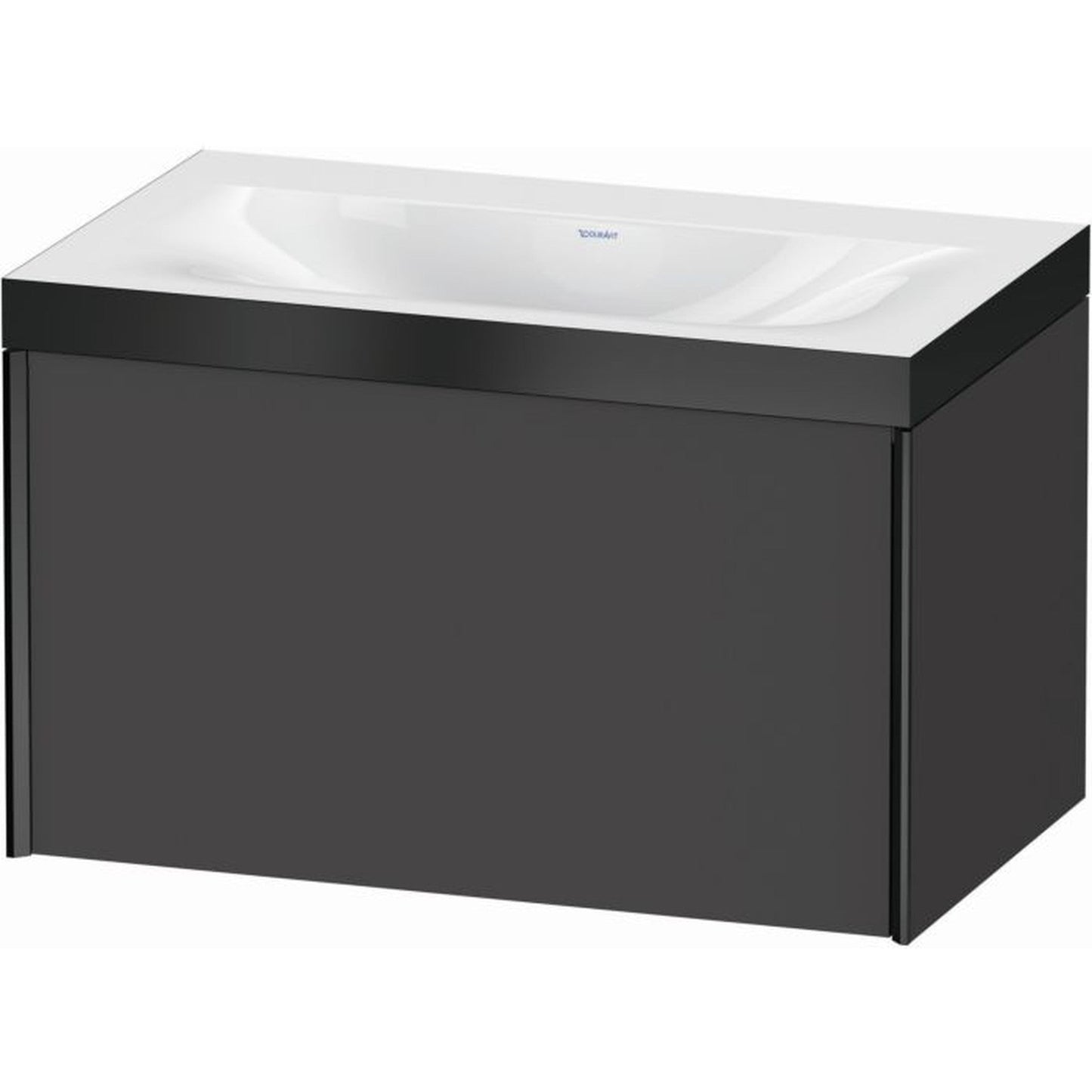 Duravit XViu 31" x 20" x 19" One Drawer C-Bonded Wall-Mount Vanity Kit Without Tap Hole, Graphite (XV4610NB249P)