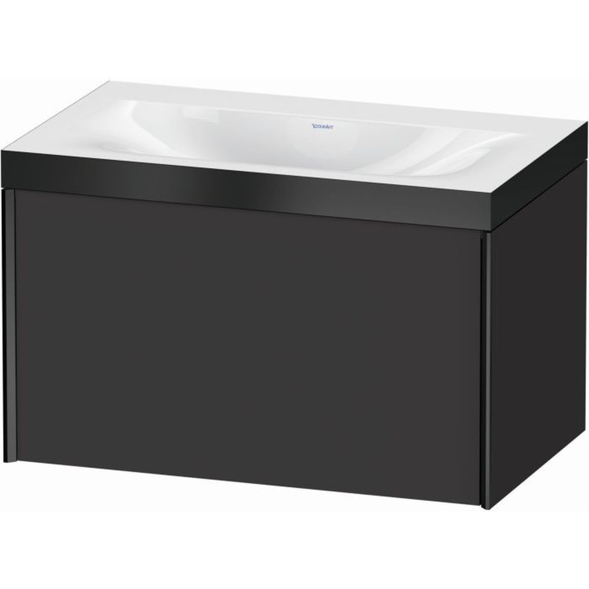Duravit XViu 31" x 20" x 19" One Drawer C-Bonded Wall-Mount Vanity Kit Without Tap Hole, Graphite (XV4610NB280P)