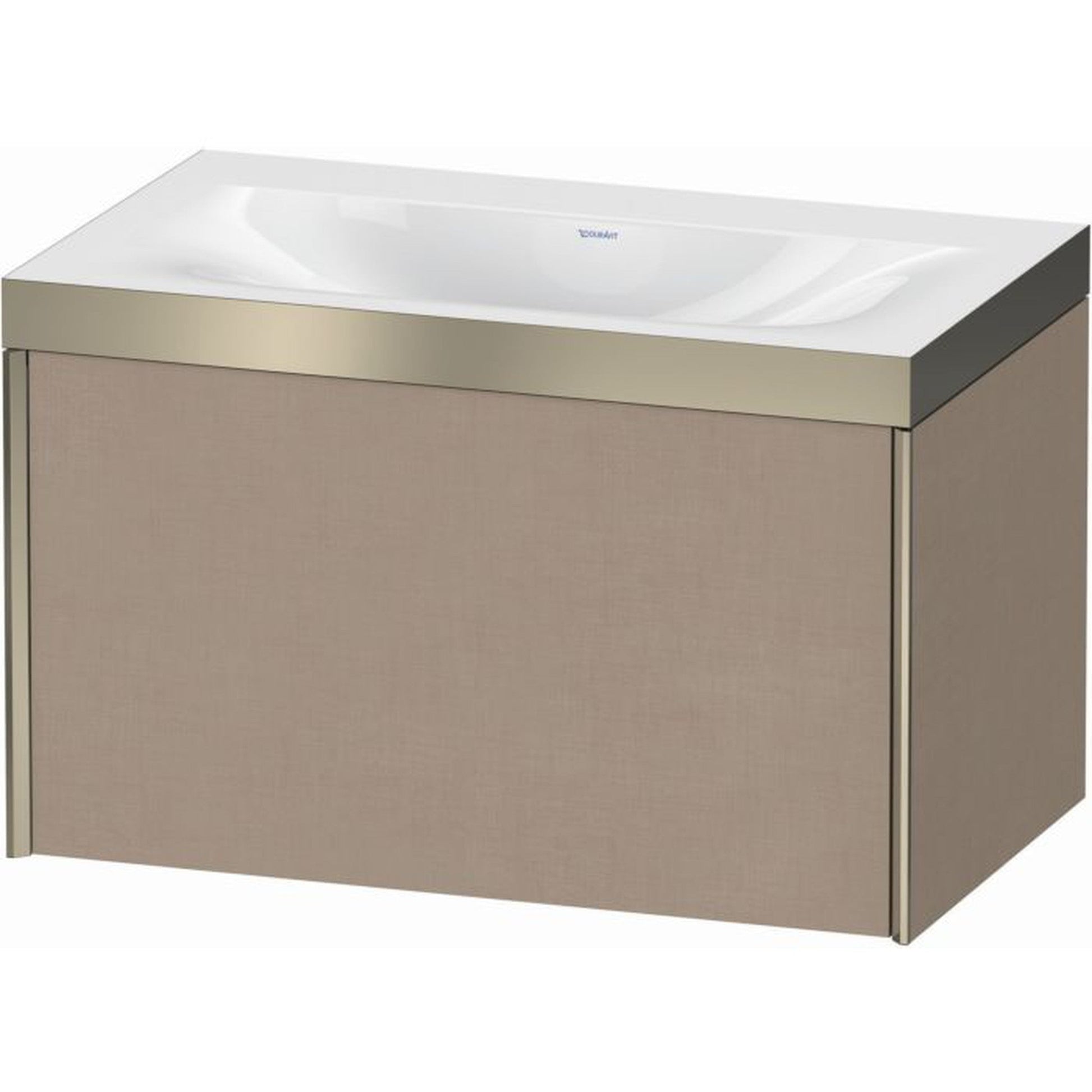 Duravit XViu 31" x 20" x 19" One Drawer C-Bonded Wall-Mount Vanity Kit Without Tap Hole, Linen (XV4610NB175P)