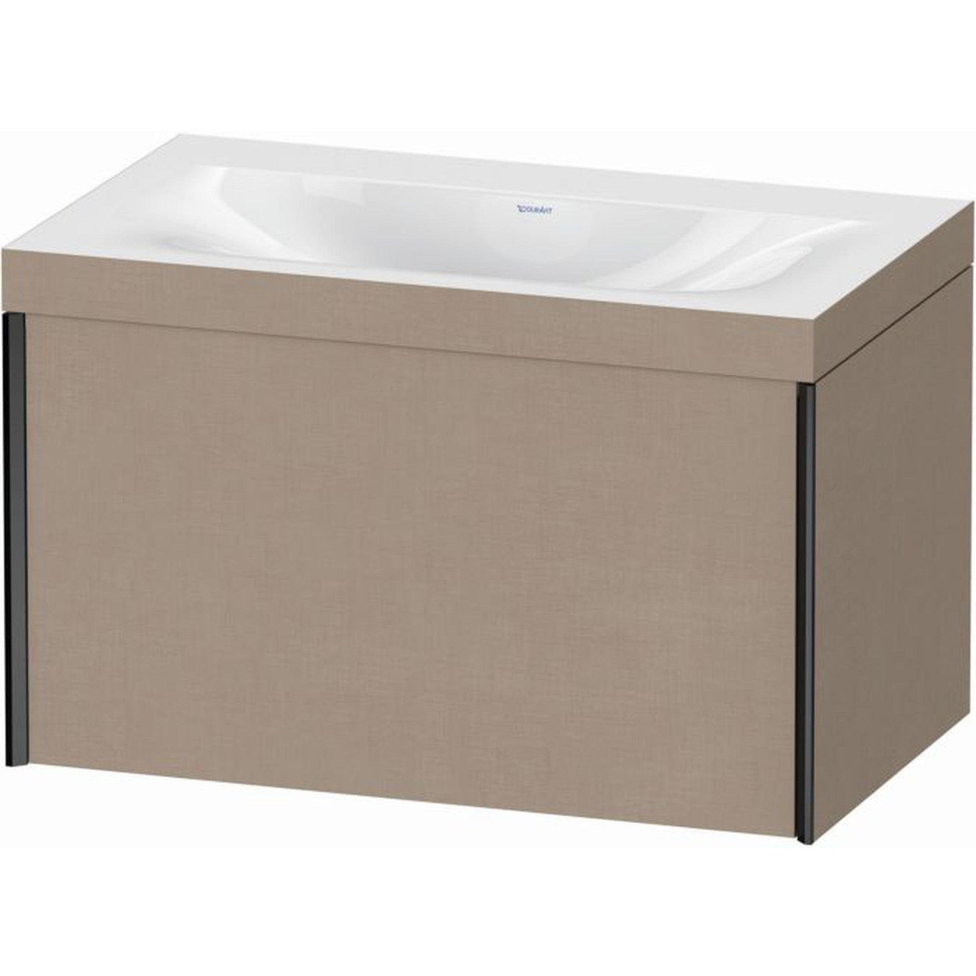 Duravit XViu 31" x 20" x 19" One Drawer C-Bonded Wall-Mount Vanity Kit Without Tap Hole, Linen (XV4610NB275C)