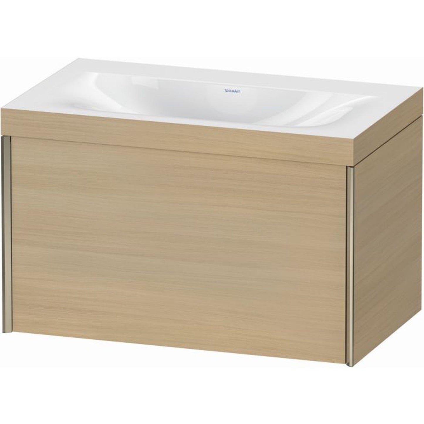 Duravit XViu 31" x 20" x 19" One Drawer C-Bonded Wall-Mount Vanity Kit Without Tap Hole, Mediterranean Oak (XV4610NB171C)