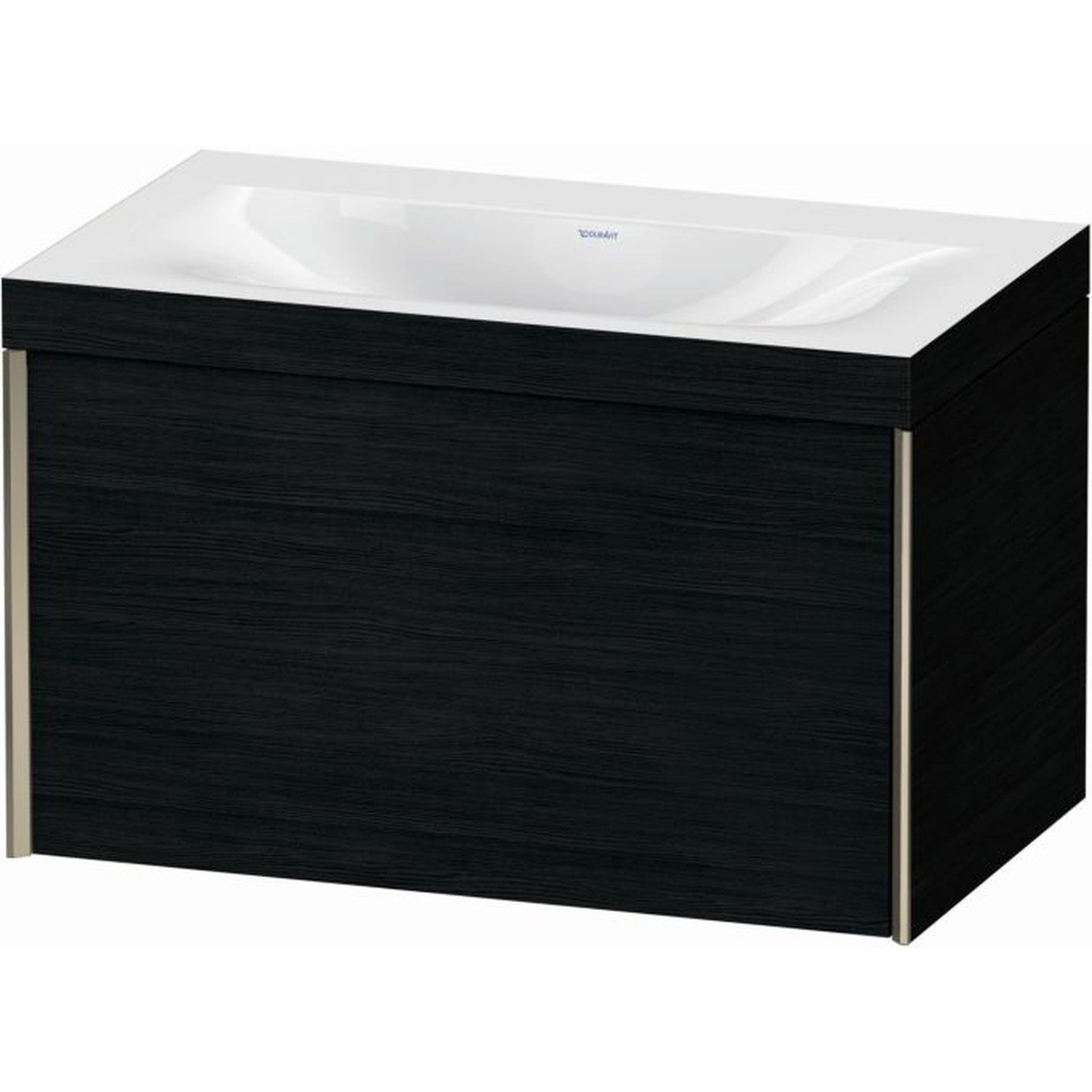 Duravit XViu 31" x 20" x 19" One Drawer C-Bonded Wall-Mount Vanity Kit Without Tap Hole, Oak Black (XV4610NB116C)