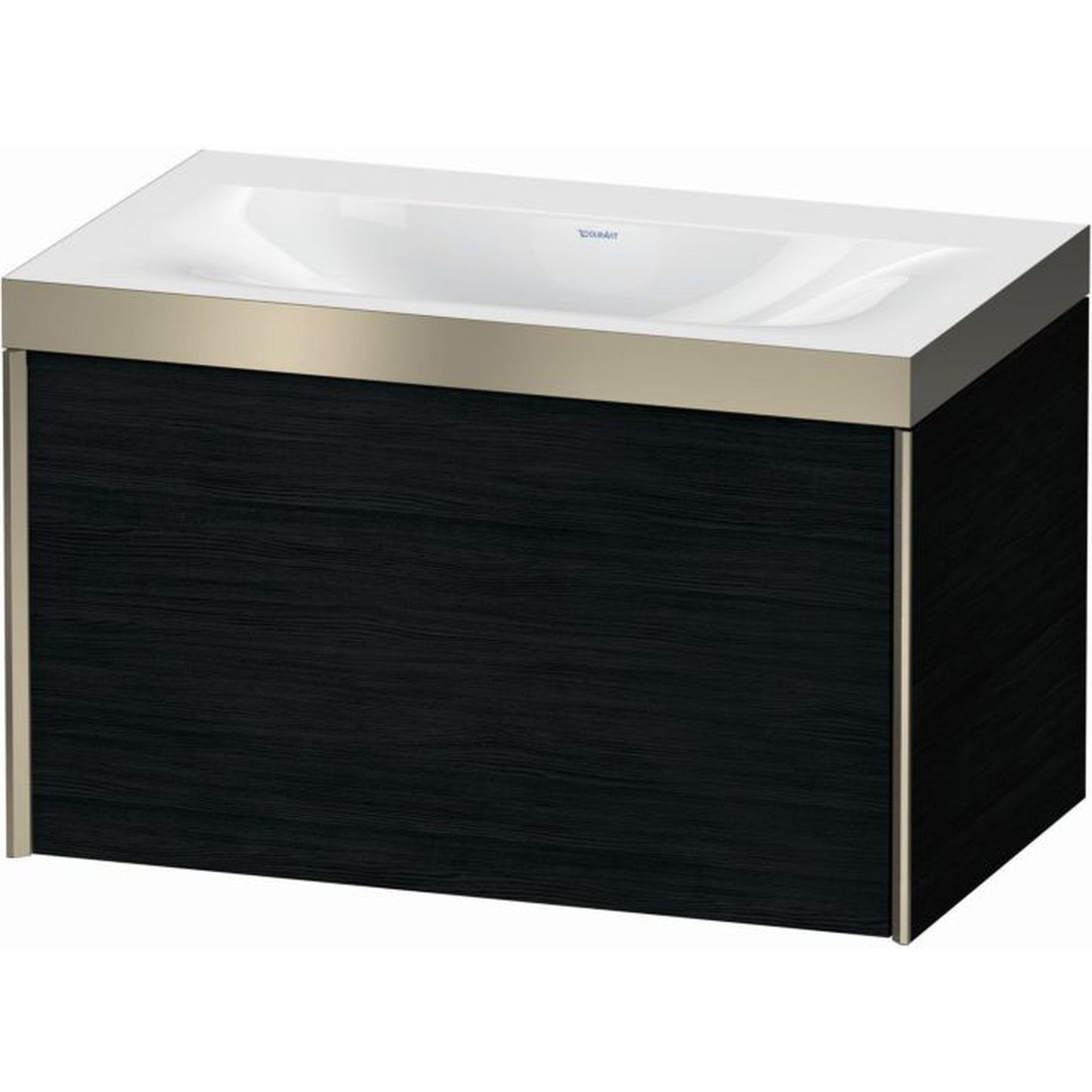Duravit XViu 31" x 20" x 19" One Drawer C-Bonded Wall-Mount Vanity Kit Without Tap Hole, Oak Black (XV4610NB116P)