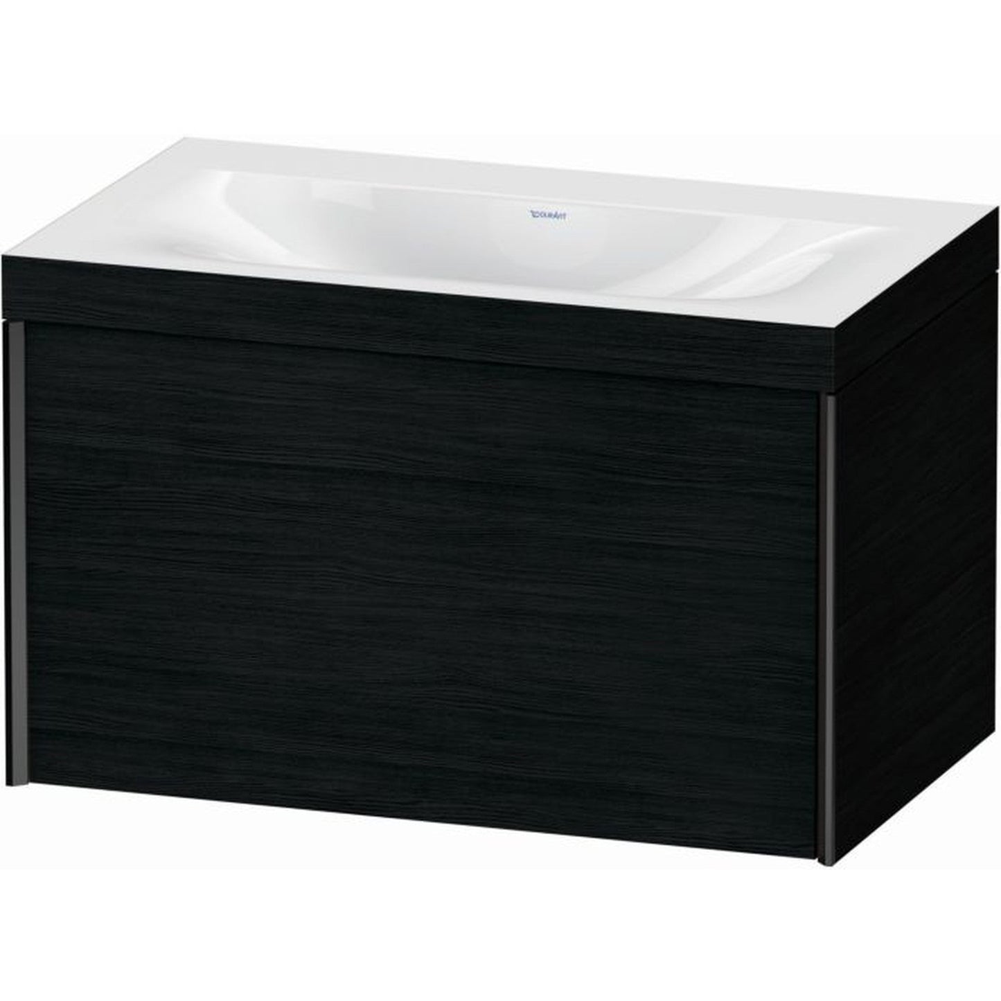 Duravit XViu 31" x 20" x 19" One Drawer C-Bonded Wall-Mount Vanity Kit Without Tap Hole, Oak Black (XV4610NB216C)