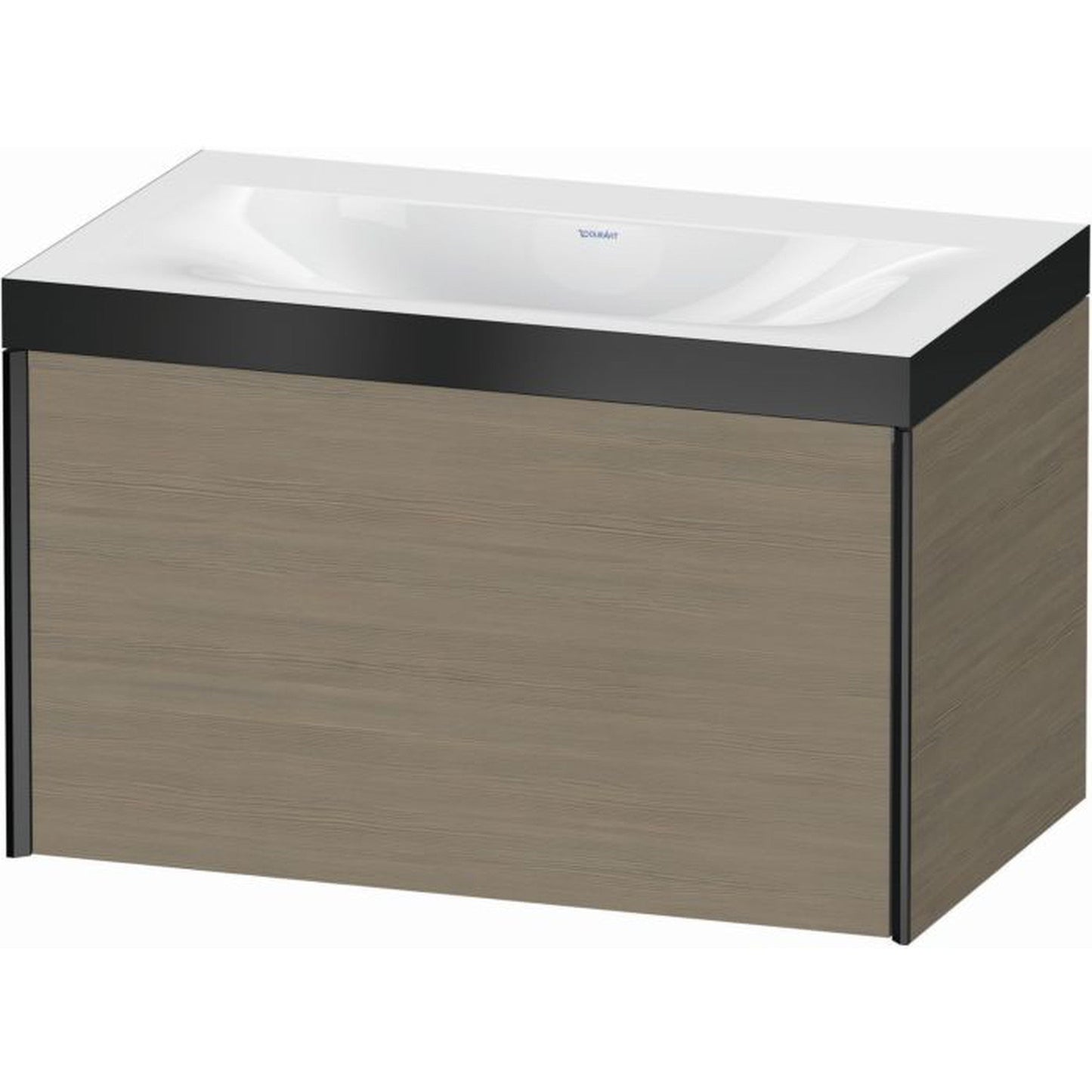 Duravit XViu 31" x 20" x 19" One Drawer C-Bonded Wall-Mount Vanity Kit Without Tap Hole, Oak Terra (XV4610NB235P)