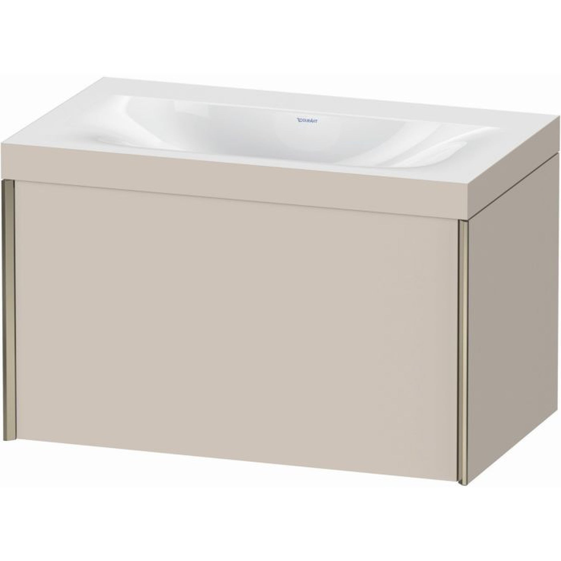 Duravit XViu 31" x 20" x 19" One Drawer C-Bonded Wall-Mount Vanity Kit Without Tap Hole, Taupe (XV4610NB191C)