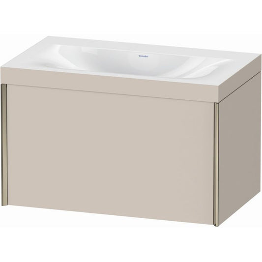 Duravit XViu 31" x 20" x 19" One Drawer C-Bonded Wall-Mount Vanity Kit Without Tap Hole, Taupe (XV4610NB191C)