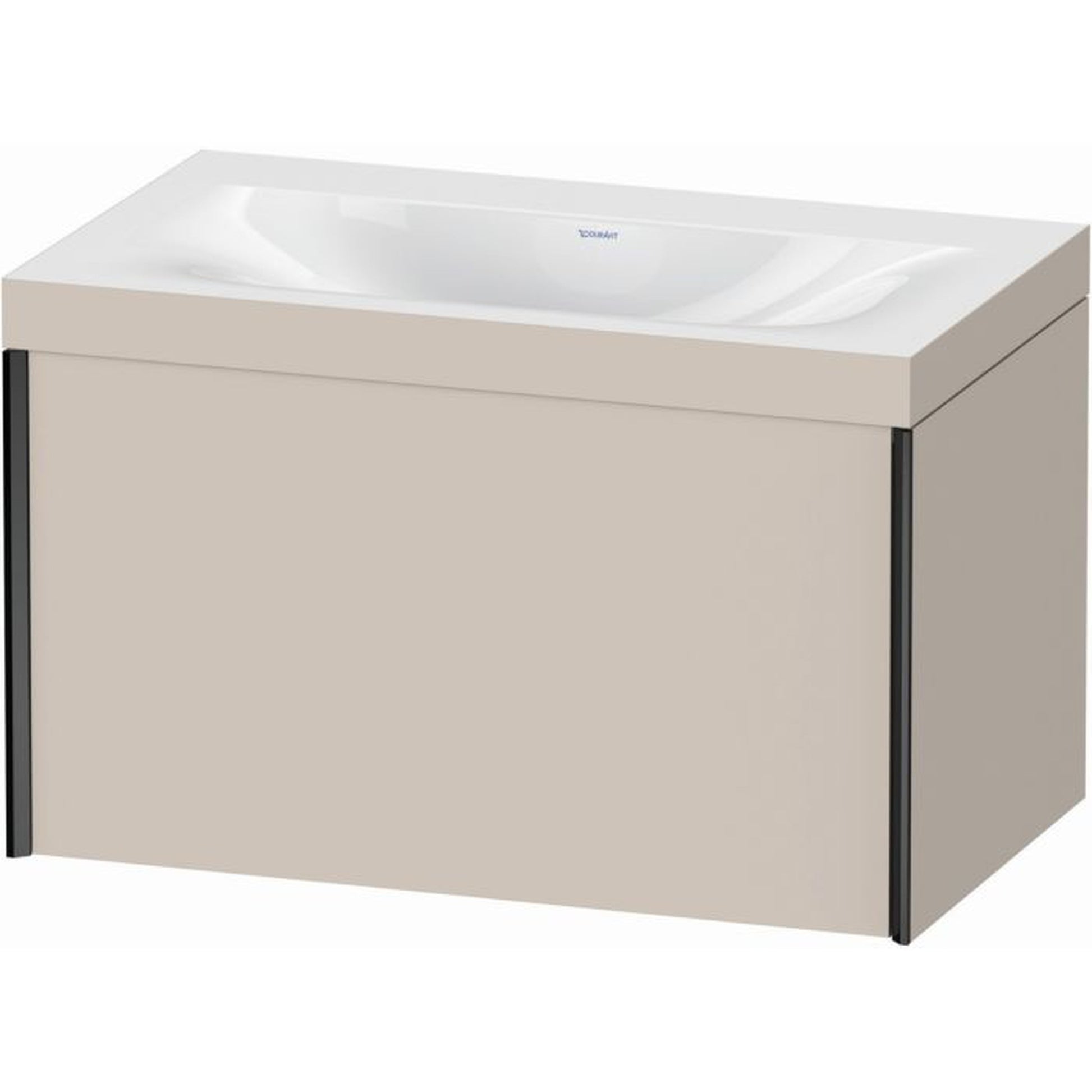 Duravit XViu 31" x 20" x 19" One Drawer C-Bonded Wall-Mount Vanity Kit Without Tap Hole, Taupe (XV4610NB291C)