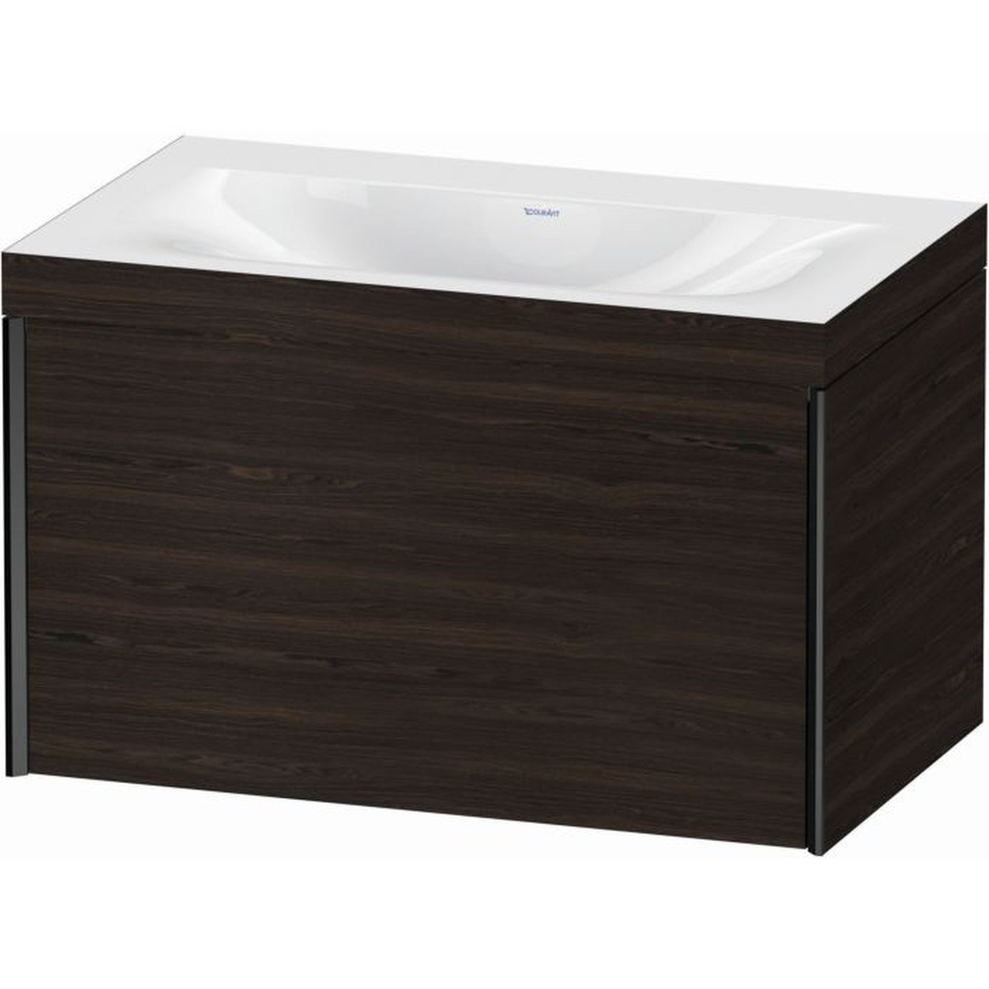 Duravit XViu 31" x 20" x 19" One Drawer C-Bonded Wall-Mount Vanity Kit Without Tap Hole, Walnut Brushed (XV4610NB269C)