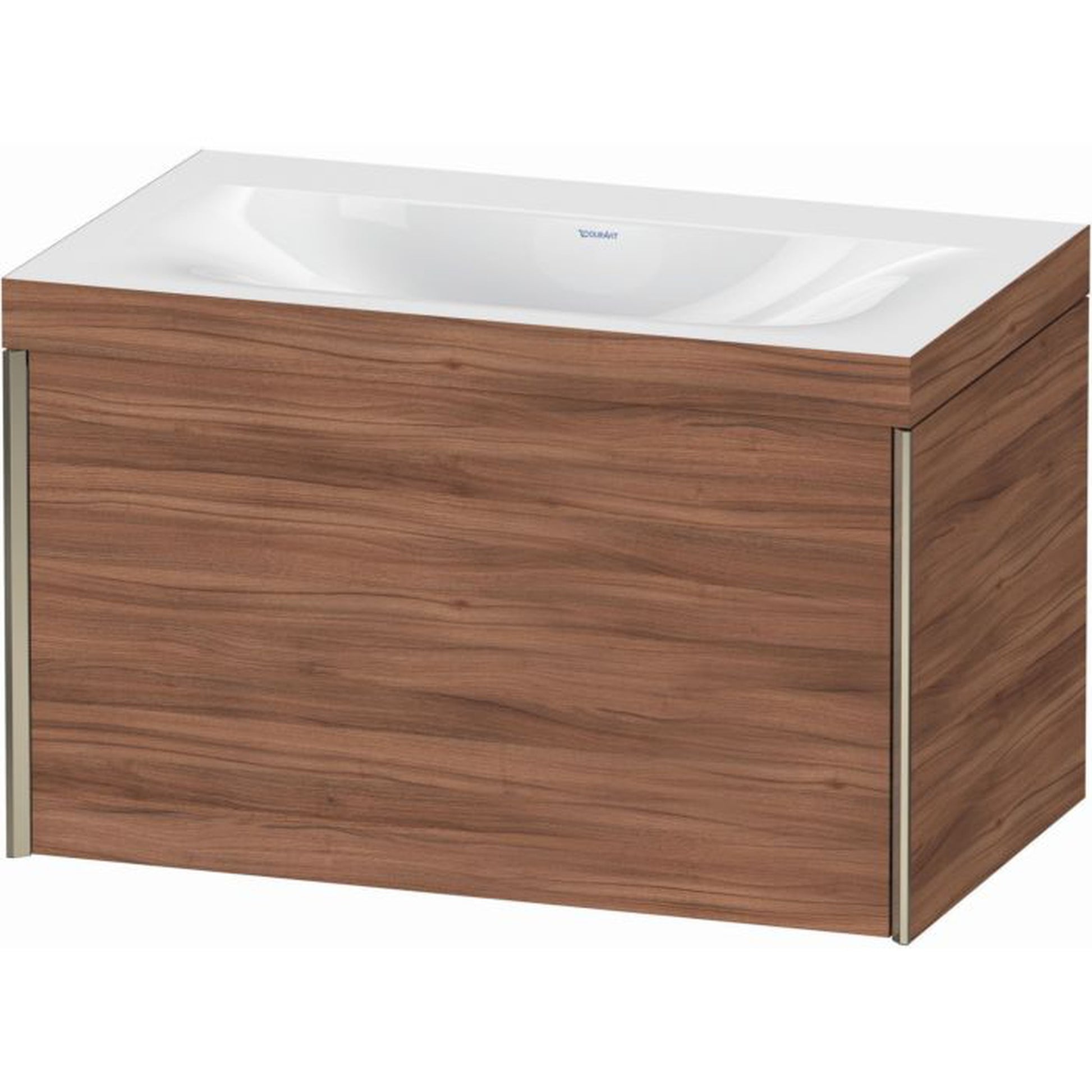 Duravit XViu 31" x 20" x 19" One Drawer C-Bonded Wall-Mount Vanity Kit Without Tap Hole, Walnut (XV4610NB179C)