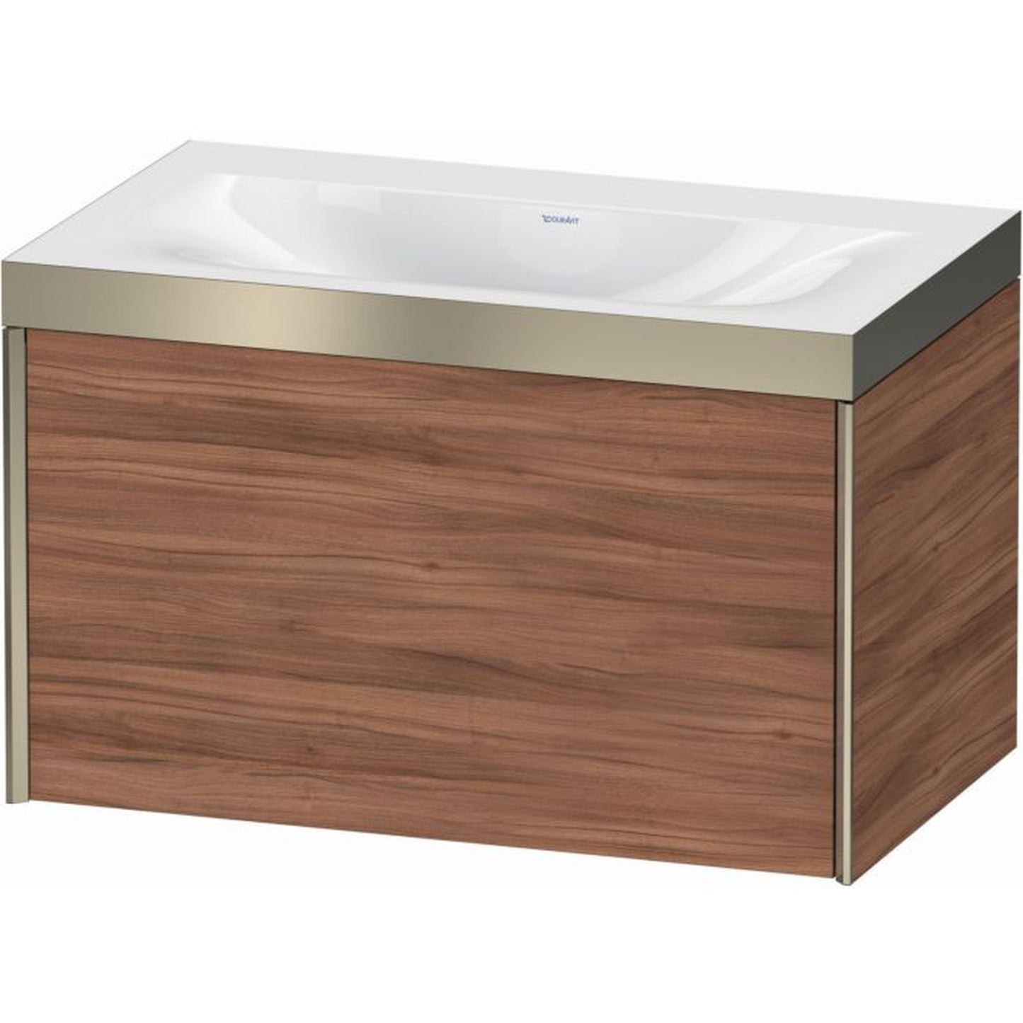 Duravit XViu 31" x 20" x 19" One Drawer C-Bonded Wall-Mount Vanity Kit Without Tap Hole, Walnut (XV4610NB179P)