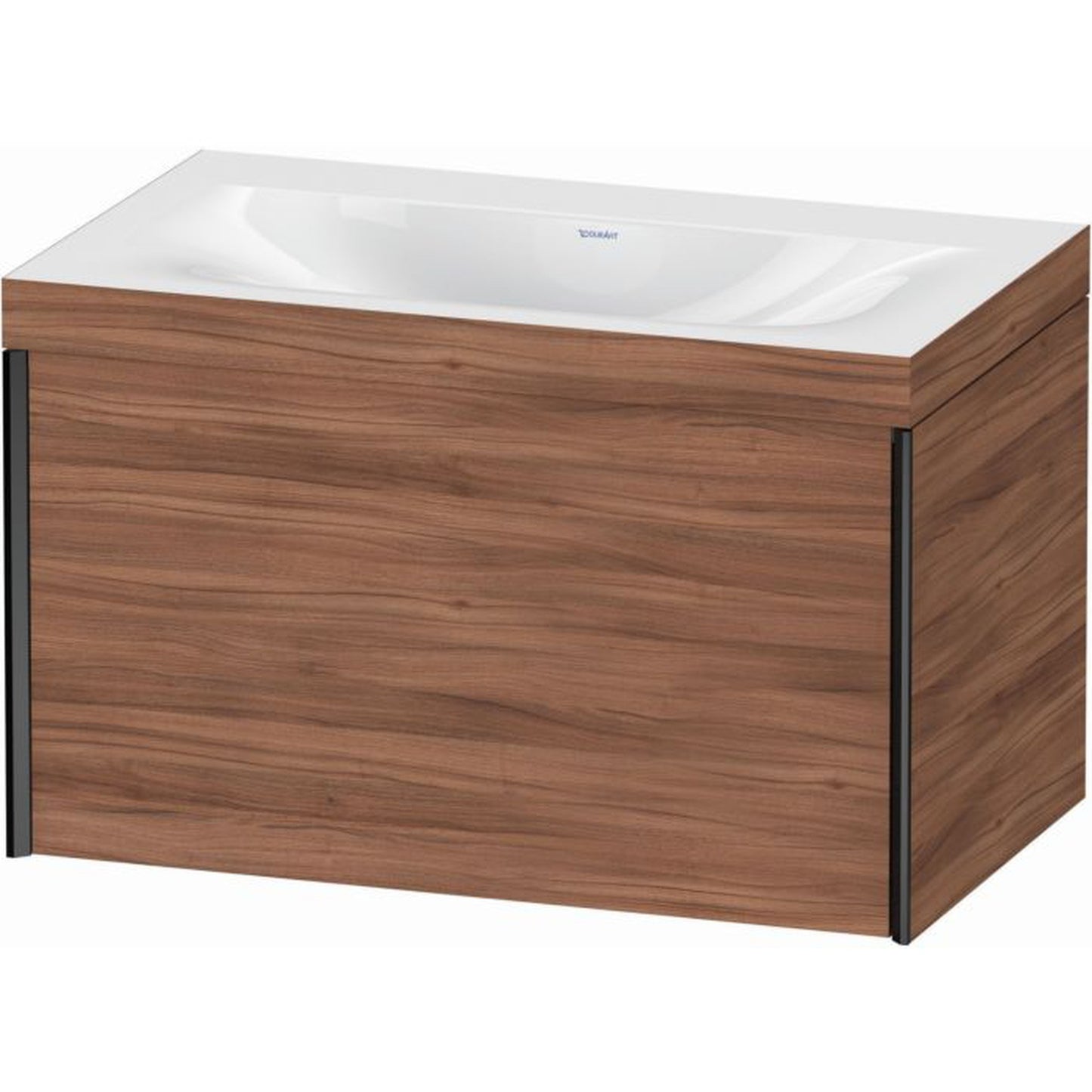 Duravit XViu 31" x 20" x 19" One Drawer C-Bonded Wall-Mount Vanity Kit Without Tap Hole, Walnut (XV4610NB279C)