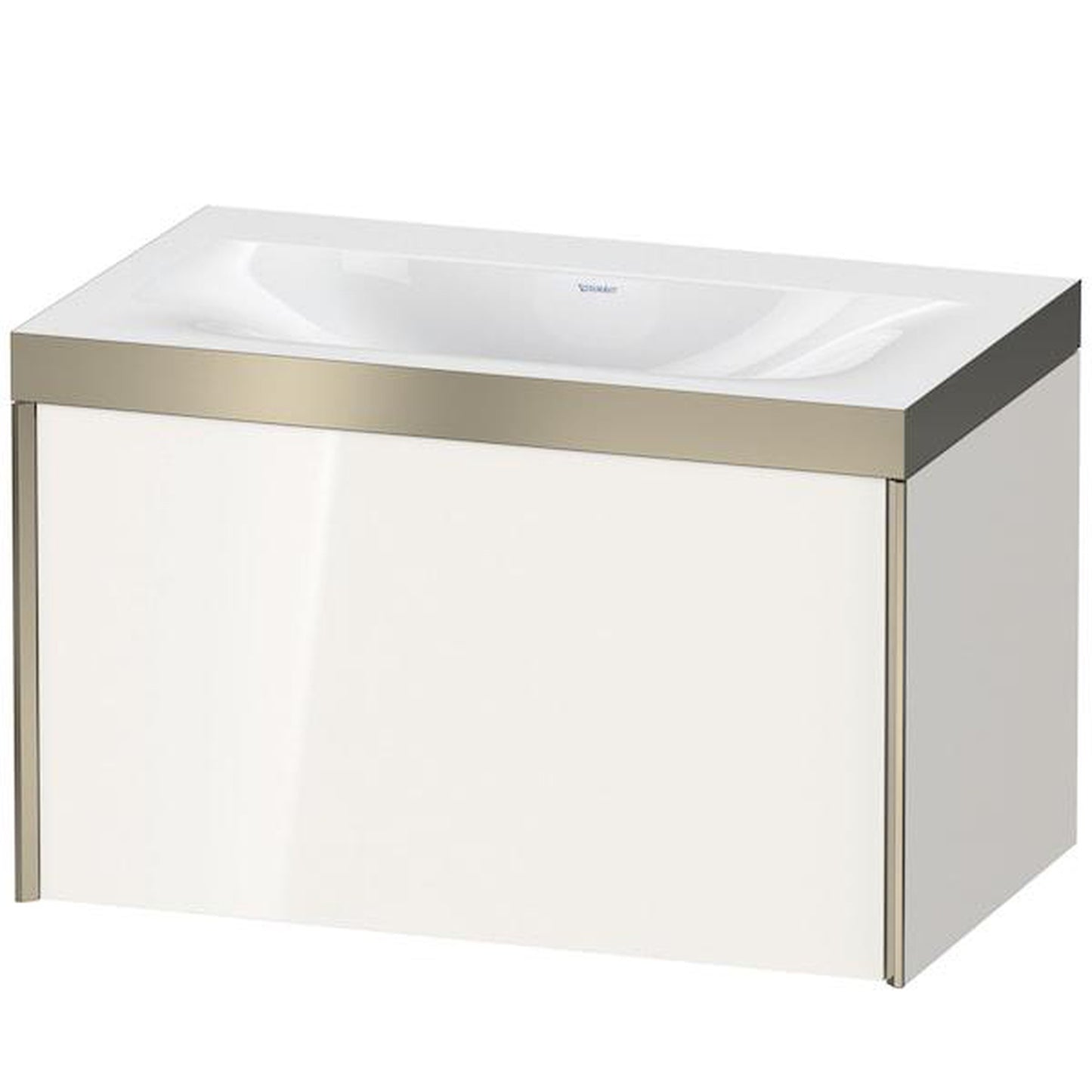 Duravit XViu 31" x 20" x 19" One Drawer C-Bonded Wall-Mount Vanity Kit Without Tap Hole, White (XV4610NB122C)