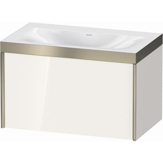 Duravit XViu 31" x 20" x 19" One Drawer C-Bonded Wall-Mount Vanity Kit Without Tap Hole, White (XV4610NB122P)