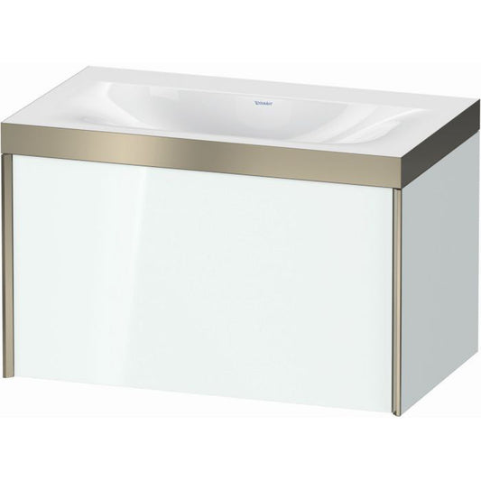 Duravit XViu 31" x 20" x 19" One Drawer C-Bonded Wall-Mount Vanity Kit Without Tap Hole, White (XV4610NB185P)