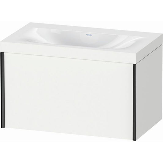 Duravit XViu 31" x 20" x 19" One Drawer C-Bonded Wall-Mount Vanity Kit Without Tap Hole, White (XV4610NB218C)