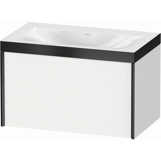 Duravit XViu 31" x 20" x 19" One Drawer C-Bonded Wall-Mount Vanity Kit Without Tap Hole, White (XV4610NB218P)