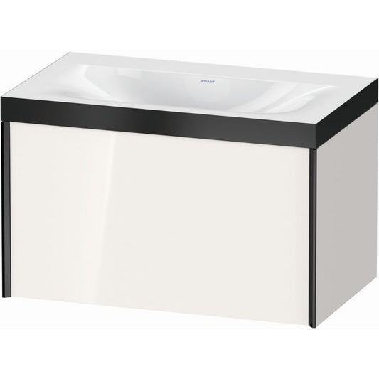 Duravit XViu 31" x 20" x 19" One Drawer C-Bonded Wall-Mount Vanity Kit Without Tap Hole, White (XV4610NB222P)
