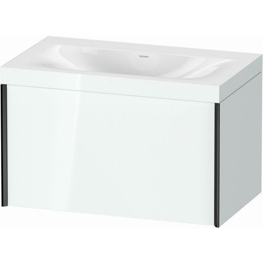 Duravit XViu 31" x 20" x 19" One Drawer C-Bonded Wall-Mount Vanity Kit Without Tap Hole, White (XV4610NB285C)