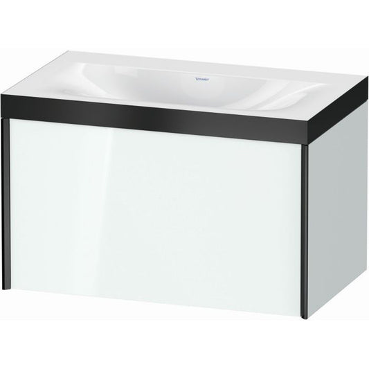 Duravit XViu 31" x 20" x 19" One Drawer C-Bonded Wall-Mount Vanity Kit Without Tap Hole, White (XV4610NB285P)