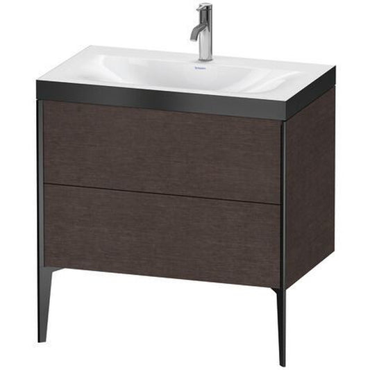 Duravit XViu 31" x 31" x 19" Two Drawer C-Bonded Floorstanding Vanity Kit With One Tap Hole, Dark Brushed Oak (XV4710OB272P)