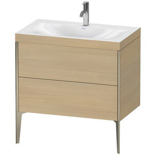 Duravit XViu 31" x 31" x 19" Two Drawer C-Bonded Floorstanding Vanity Kit With One Tap Hole, Mediterranean Oak (XV4710OB171C)