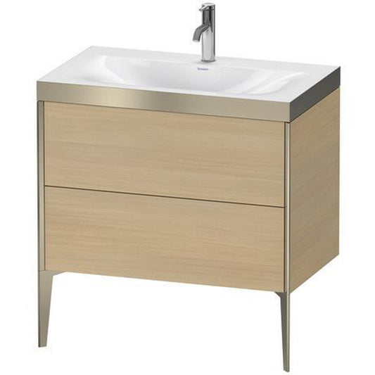 Duravit XViu 31" x 31" x 19" Two Drawer C-Bonded Floorstanding Vanity Kit With One Tap Hole, Mediterranean Oak (XV4710OB171P)