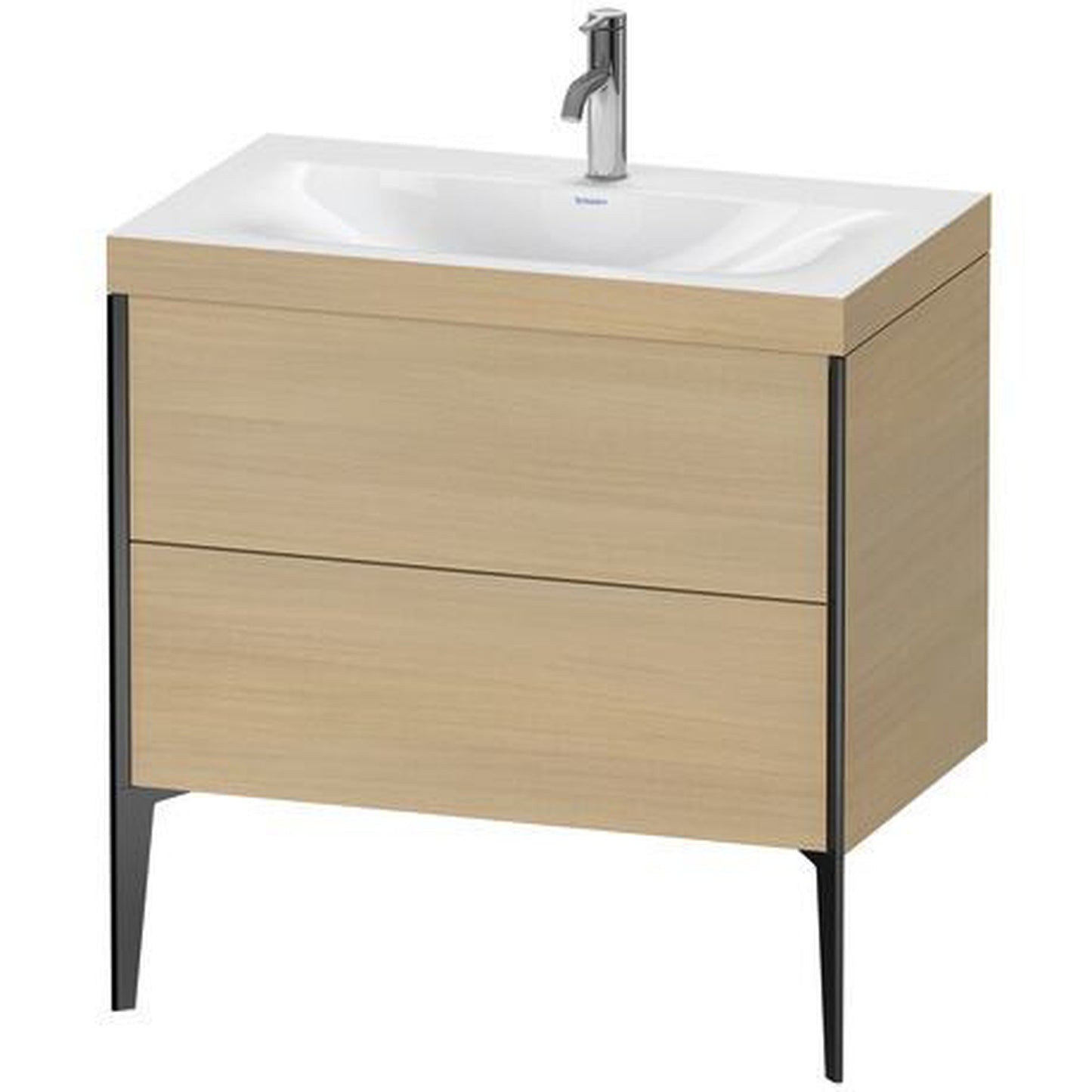 Duravit XViu 31" x 31" x 19" Two Drawer C-Bonded Floorstanding Vanity Kit With One Tap Hole, Mediterranean Oak (XV4710OB271C)