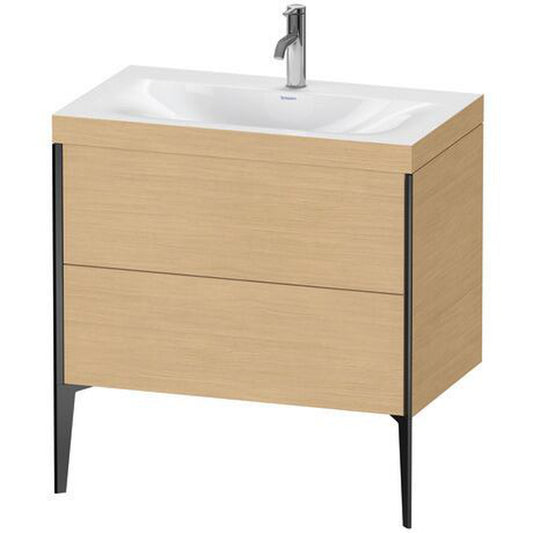Duravit XViu 31" x 31" x 19" Two Drawer C-Bonded Floorstanding Vanity Kit With One Tap Hole, Natural Oak (XV4710OB230C)