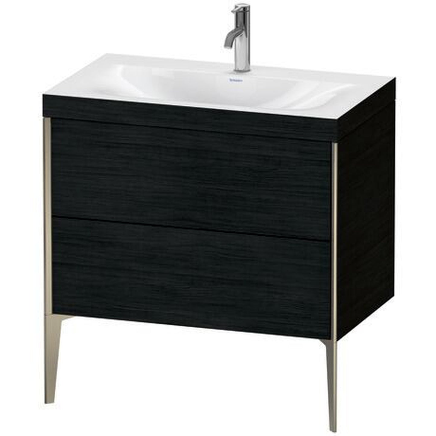 Duravit XViu 31" x 31" x 19" Two Drawer C-Bonded Floorstanding Vanity Kit With One Tap Hole, Oak Black (XV4710OB116C)