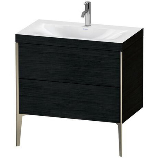 Duravit XViu 31" x 31" x 19" Two Drawer C-Bonded Floorstanding Vanity Kit With One Tap Hole, Oak Black (XV4710OB116C)