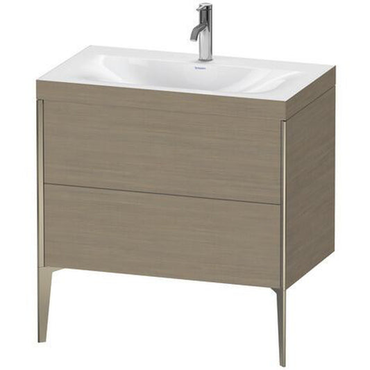 Duravit XViu 31" x 31" x 19" Two Drawer C-Bonded Floorstanding Vanity Kit With One Tap Hole, Oak Terra (XV4710OB135C)