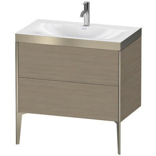 Duravit XViu 31" x 31" x 19" Two Drawer C-Bonded Floorstanding Vanity Kit With One Tap Hole, Oak Terra (XV4710OB135P)