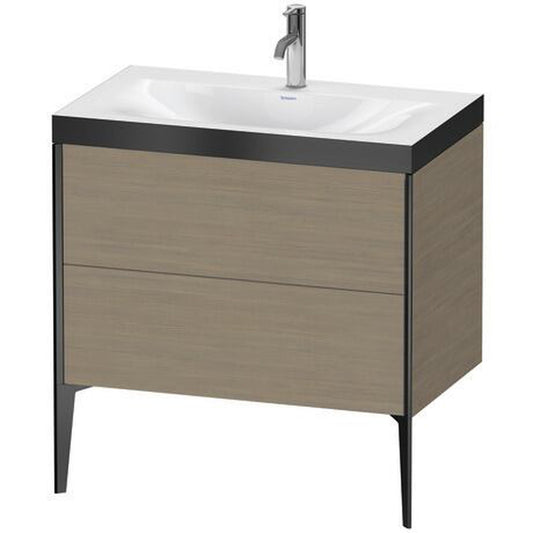 Duravit XViu 31" x 31" x 19" Two Drawer C-Bonded Floorstanding Vanity Kit With One Tap Hole, Oak Terra (XV4710OB235P)
