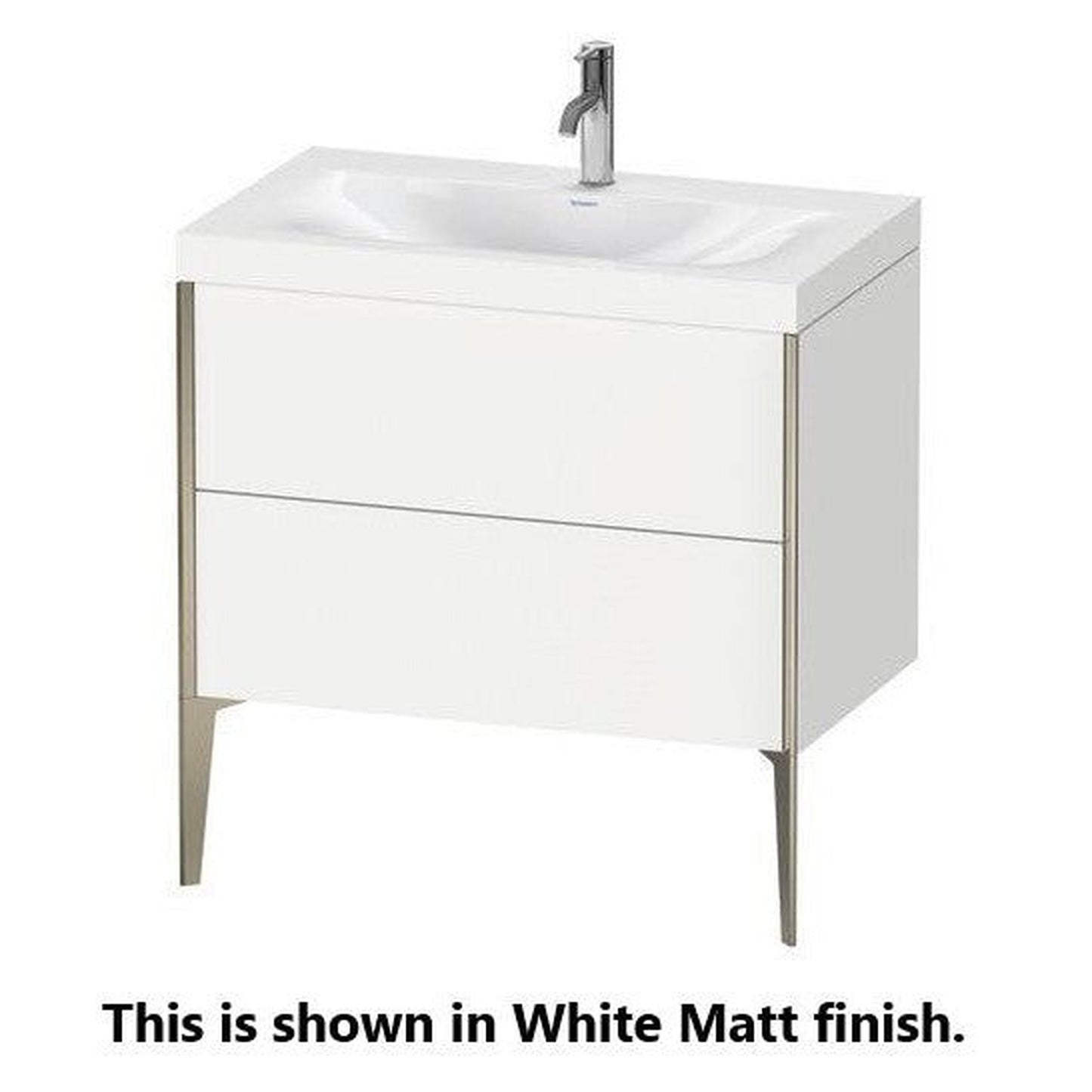 Duravit XViu 31" x 31" x 19" Two Drawer C-Bonded Floorstanding Vanity Kit With One Tap Hole, Pine Terra (XV4710OB151P)