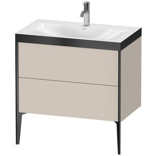 Duravit XViu 31" x 31" x 19" Two Drawer C-Bonded Floorstanding Vanity Kit With One Tap Hole, Taupe (XV4710OB291P)