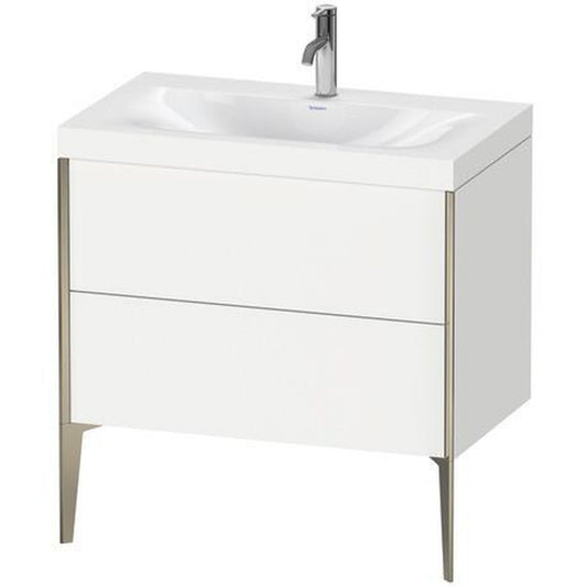 Duravit XViu 31" x 31" x 19" Two Drawer C-Bonded Floorstanding Vanity Kit With One Tap Hole, White (XV4710OB118C)