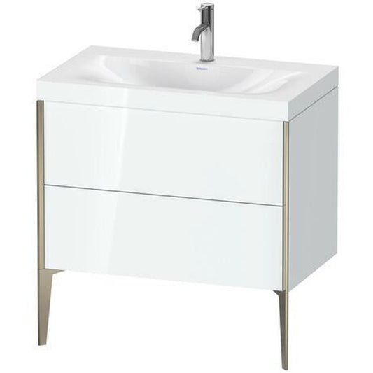 Duravit XViu 31" x 31" x 19" Two Drawer C-Bonded Floorstanding Vanity Kit With One Tap Hole, White (XV4710OB185C)