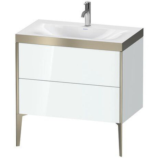Duravit XViu 31" x 31" x 19" Two Drawer C-Bonded Floorstanding Vanity Kit With One Tap Hole, White (XV4710OB185P)